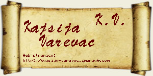 Kajsija Varevac vizit kartica